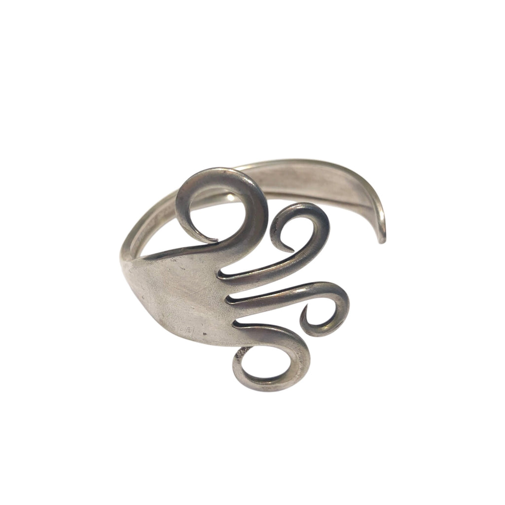 Vintage Mexican Whimsical Fork Heavy Cuff Bracelet
