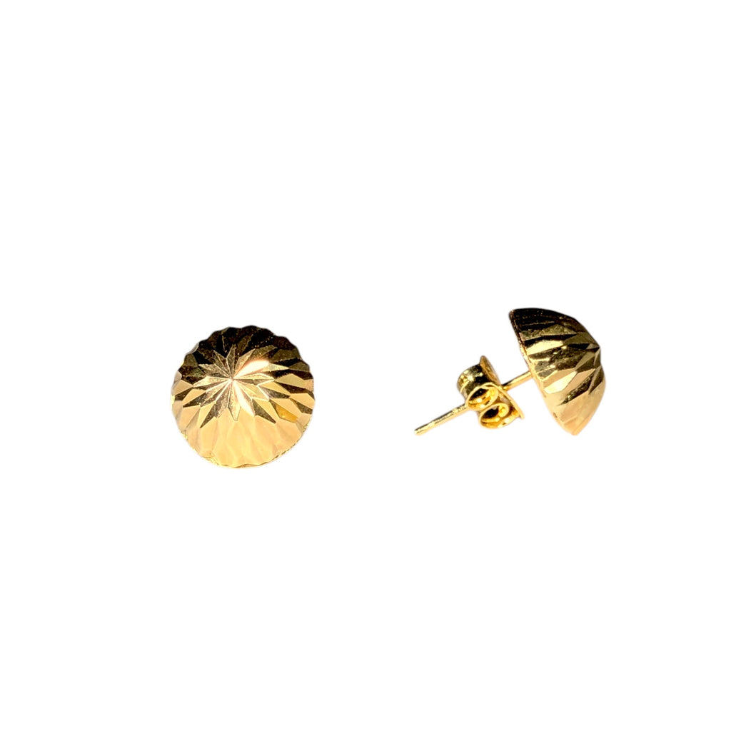 Vintage Engraved 14k Dome Earrings