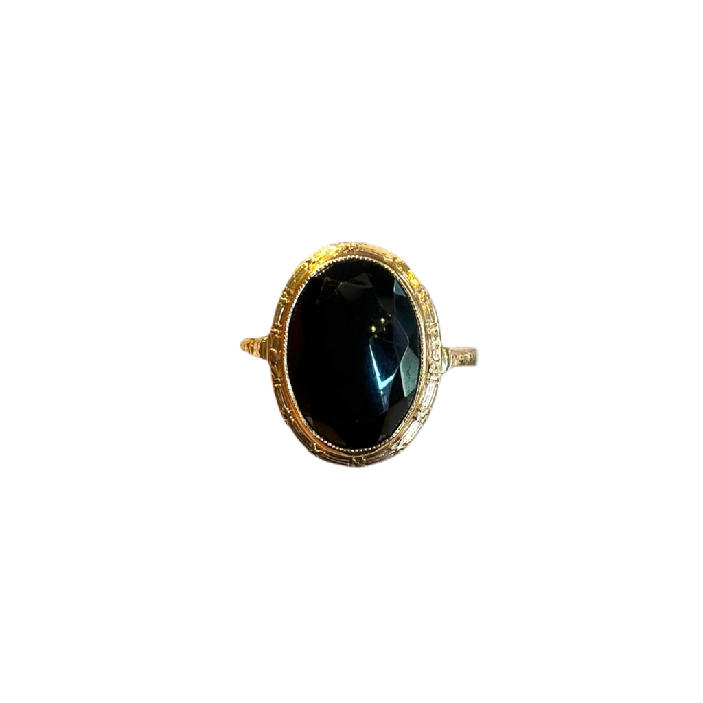 Victorian 14k Oval Onyx Ring