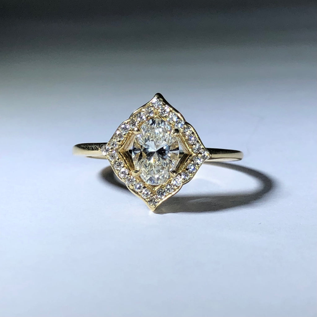 The Lotus Halo Engagement Ring