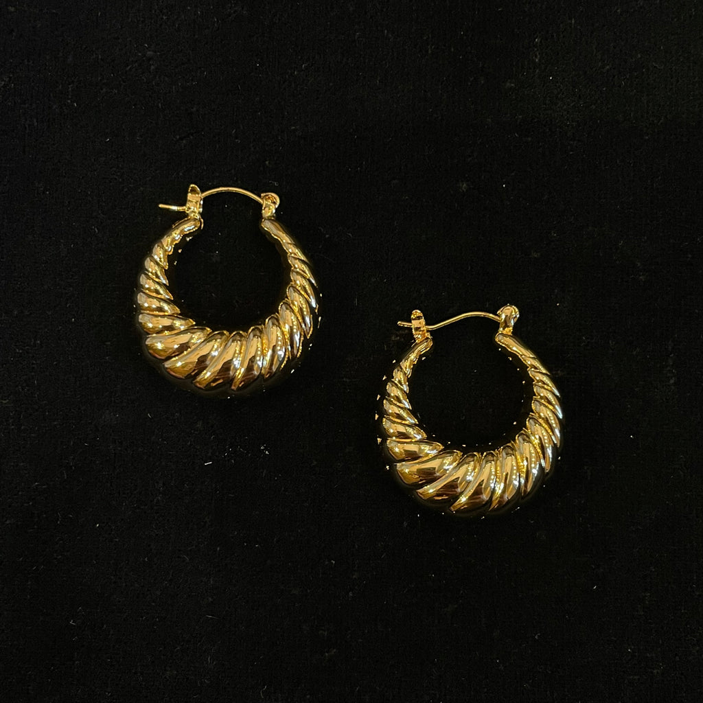 Wide Twist Hoop Earrings
