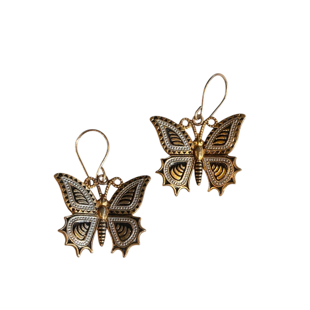Vintage Ornate Butterfly Earrings