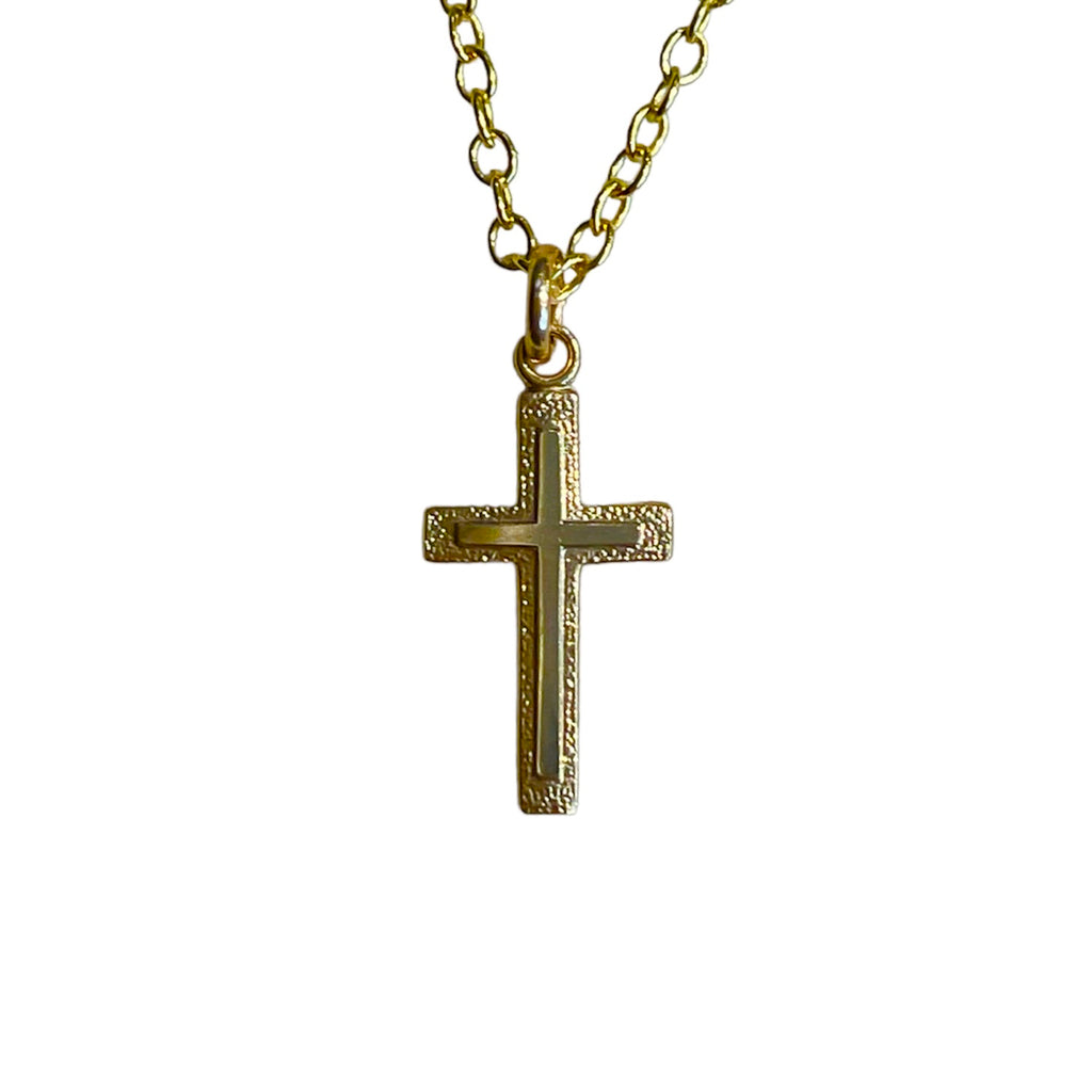 Small Textured Cross Necklace