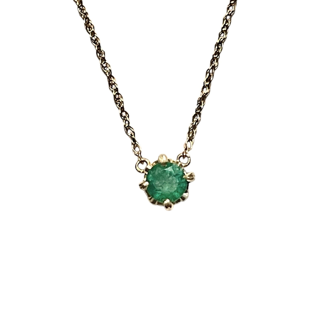 Emerald Solitaire Necklace