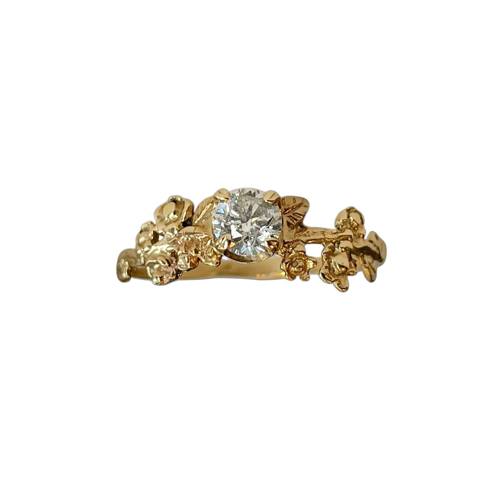 Diamond Solitaire Garland Engagement Ring