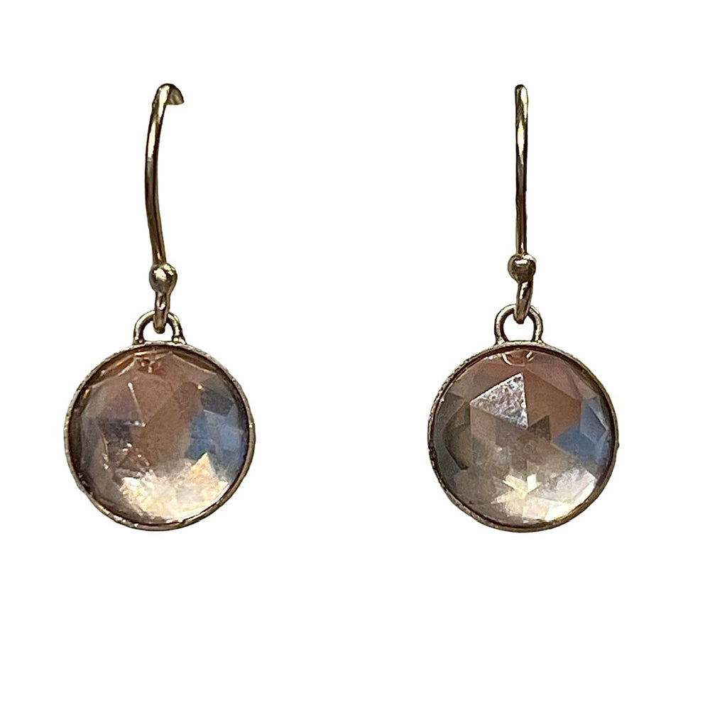 14K Rose Cut Pink Topaz Earrings
