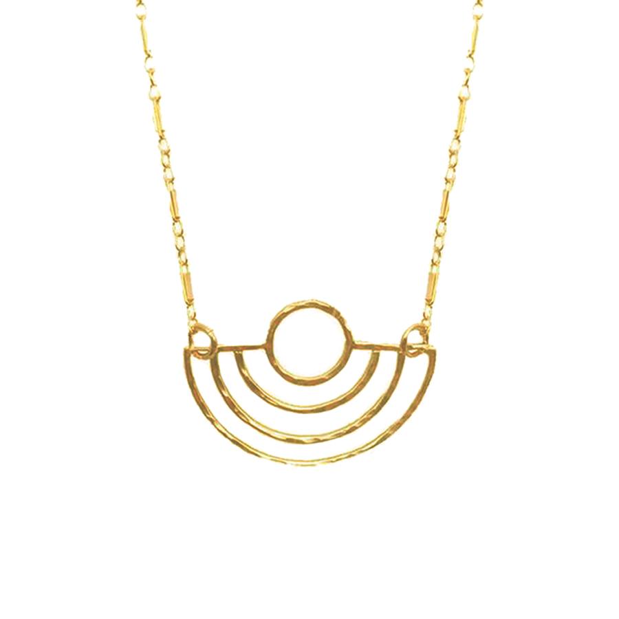 Hammered 'Deco' Circle Necklace
