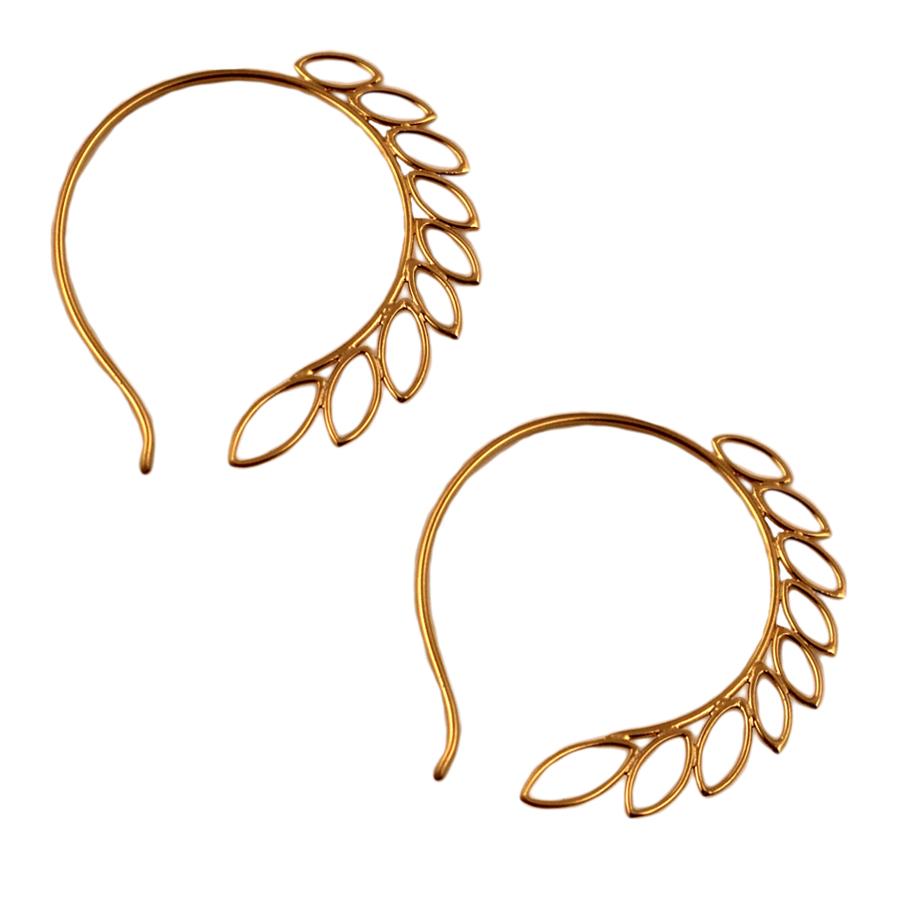 15% Off! Leaf Hoop Earrings