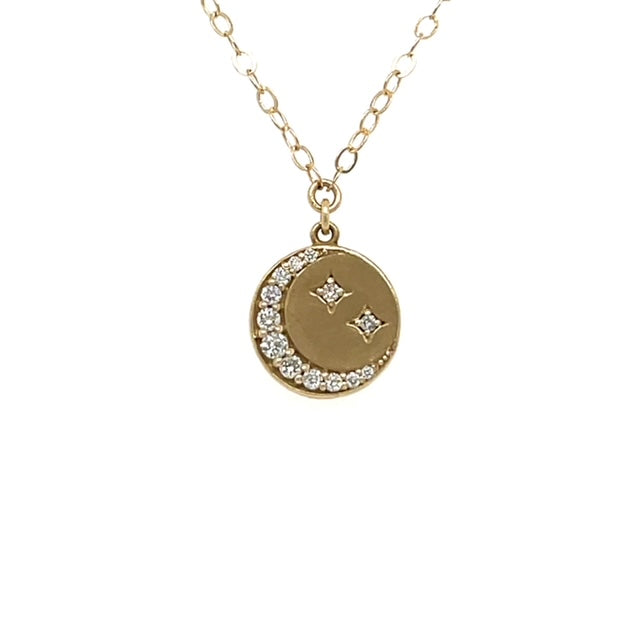 Crescent Moon Pavé Necklace