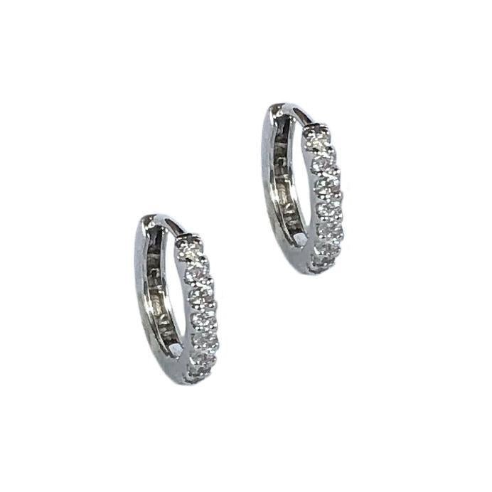 Diamond Huggie Hoop Earrings