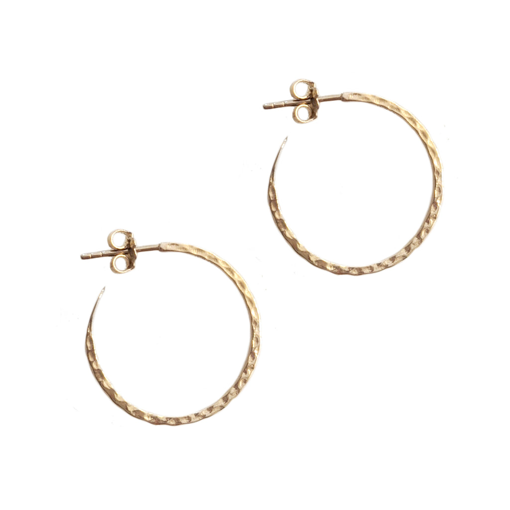 Thin Hammered Hoop Earrings