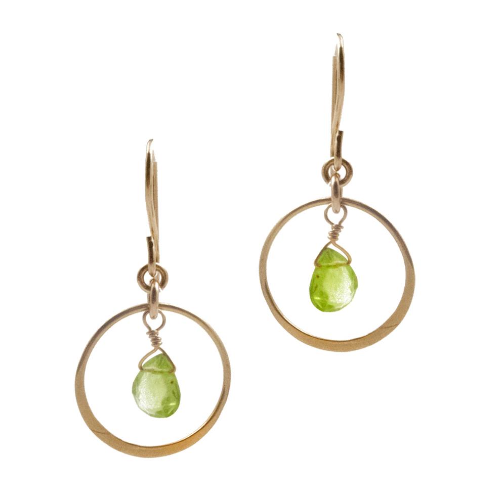 Small Hoop w. Briolette Earrings