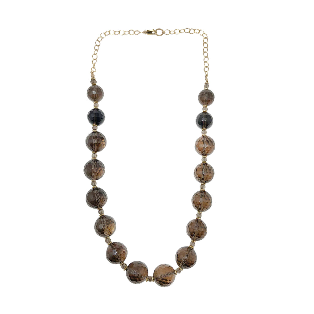 20% Off! Smokey Quartz Large Beaded Necklace