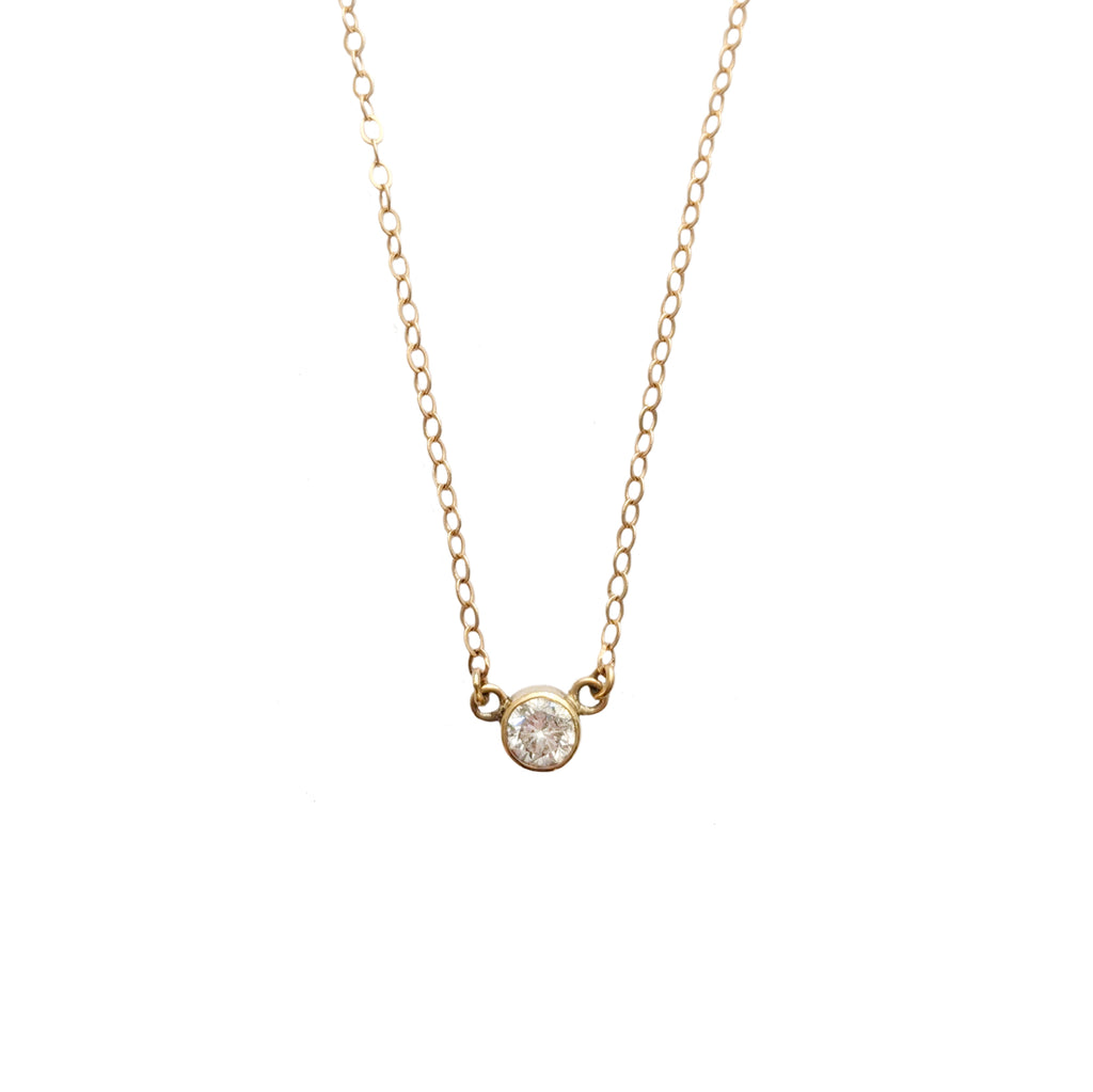 Diamond Bezel Solitaire Necklace