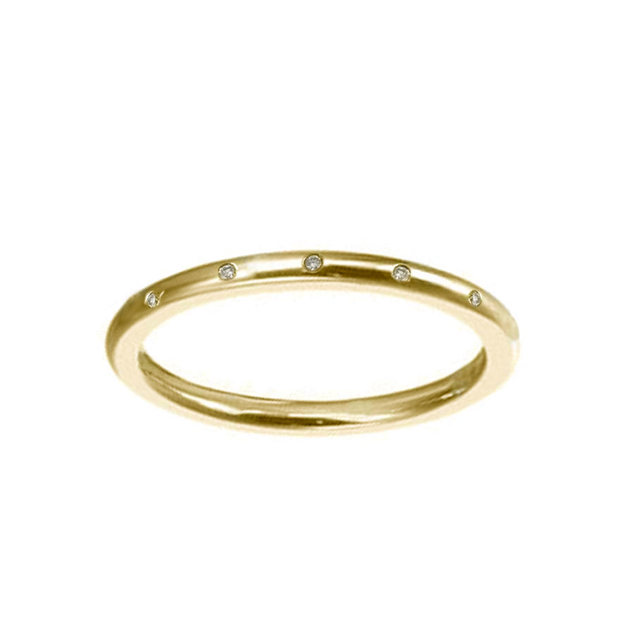 The Flush-Set Diamond Half Round Ring